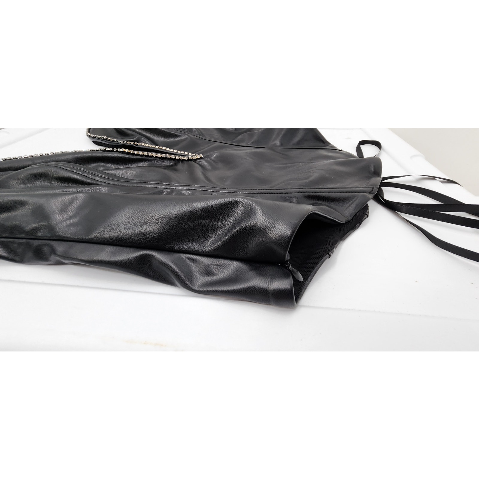 New Nwt Mars The Label The Deep Cut Diamond Faux Leather Corset Size Uk 12 — image 4 of 8
